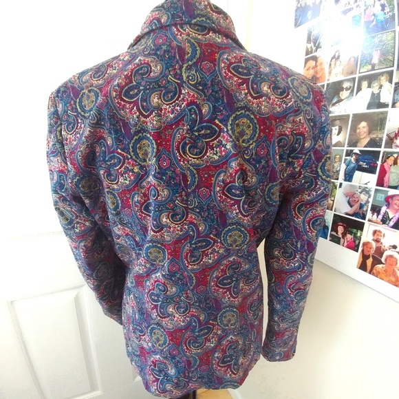 Women Paisley Print Blazer City Blues Koret Medium - Picture 5 of 7